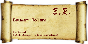 Baumer Roland névjegykártya
